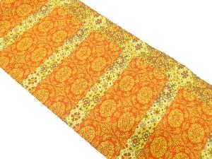 横段に花模様織り出し名古屋帯